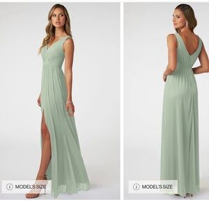 Azazie Tanicia Sage Green Bridesmaid Dress